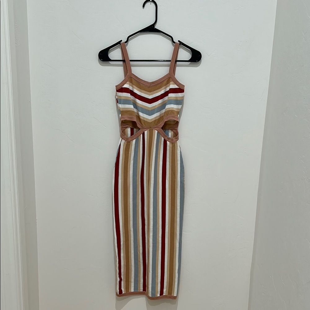 Vici Orange Brown Sheath Midi Dress XS